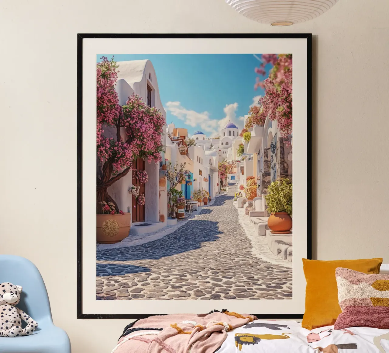 Les vibrations de Santorin poster de PhotoVibe Decor