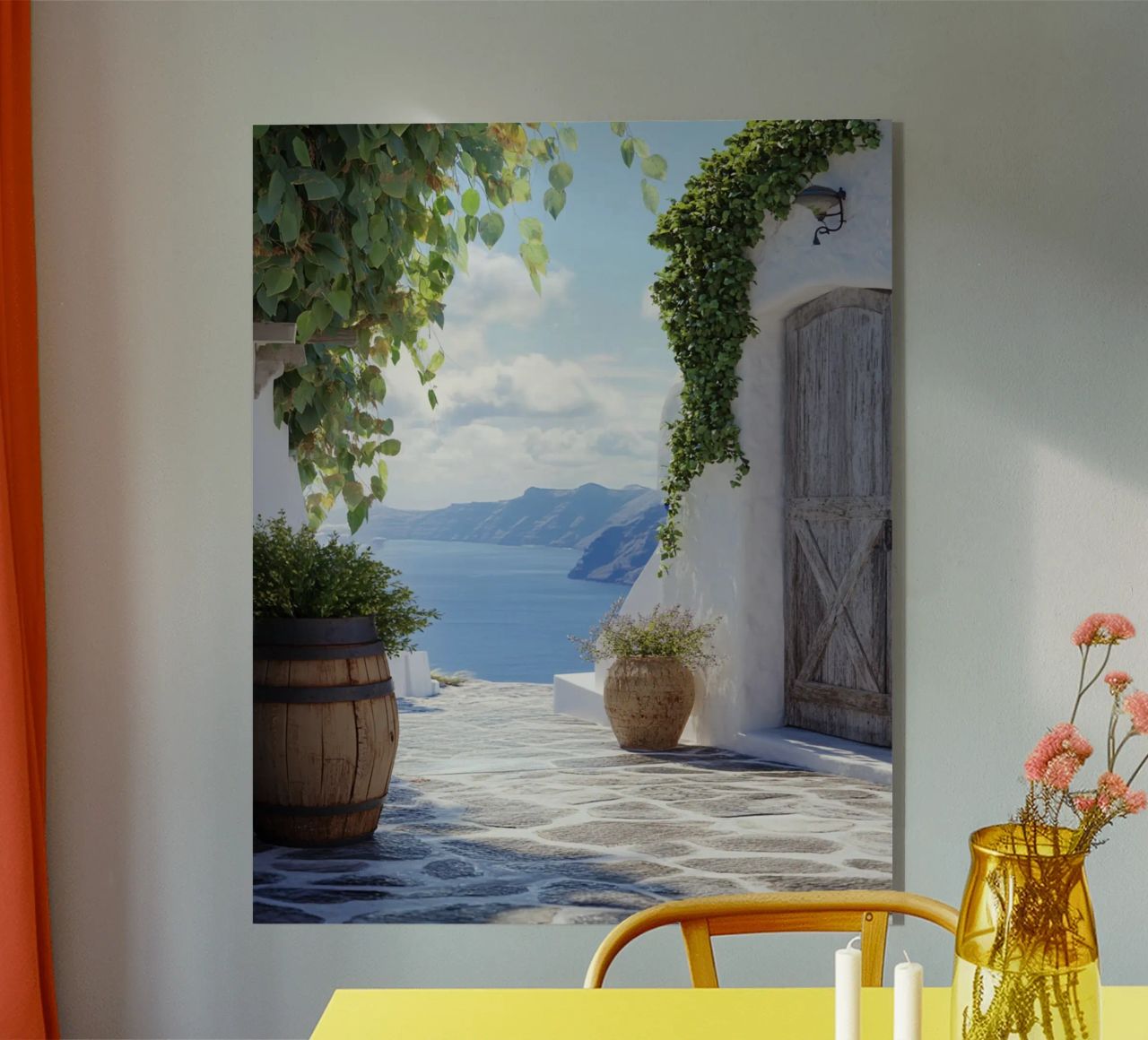 Santorini-Vibes Acryl-Glas von PhotoVibe Decor
