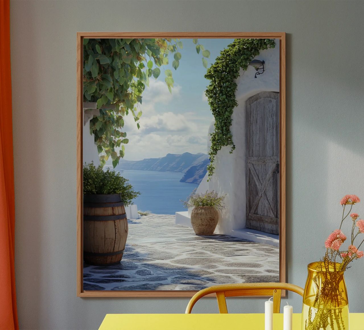 Santorini-Vibes Forex-Platte von PhotoVibe Decor
