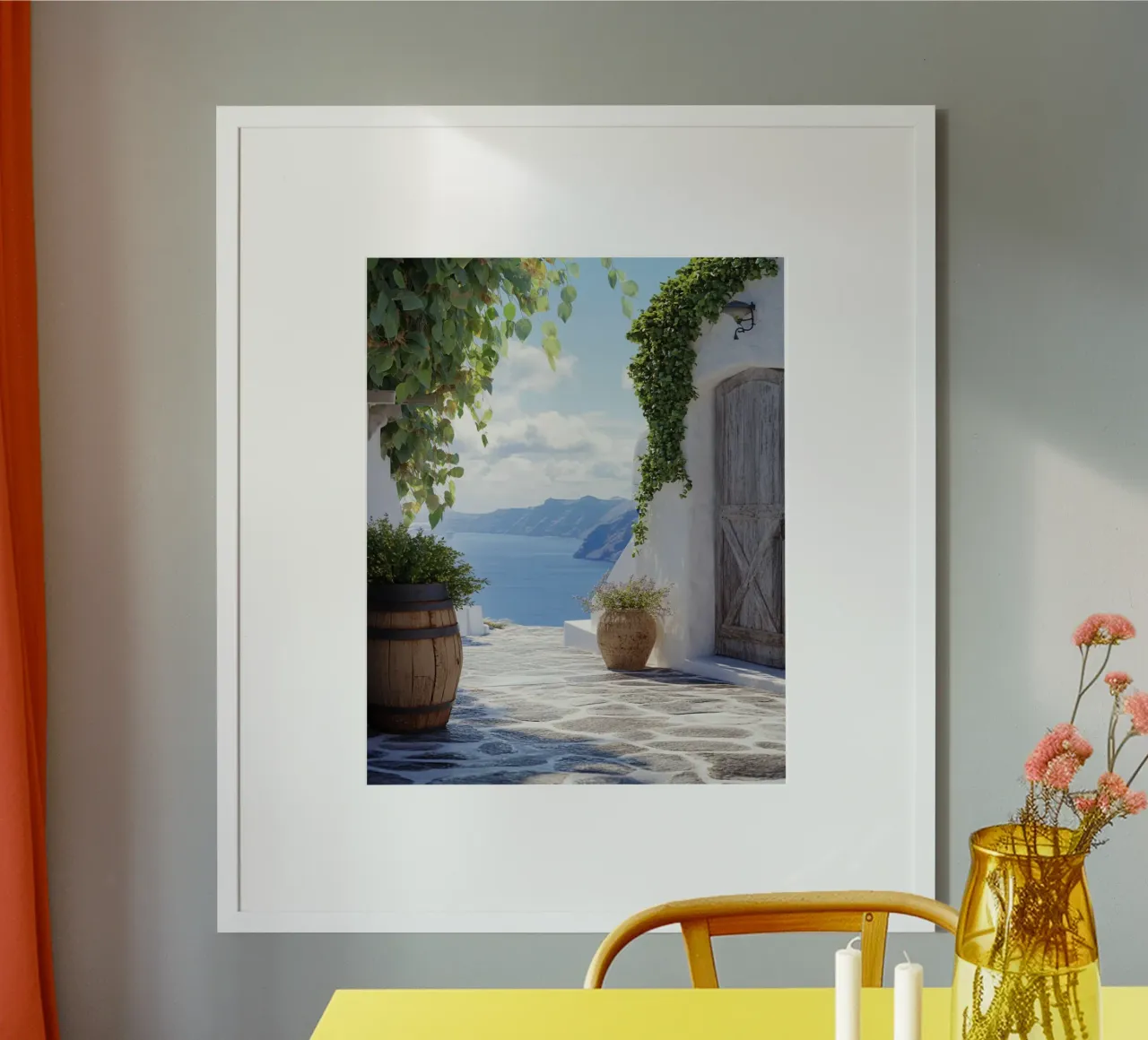 Les vibrations de Santorin poster de PhotoVibe Decor