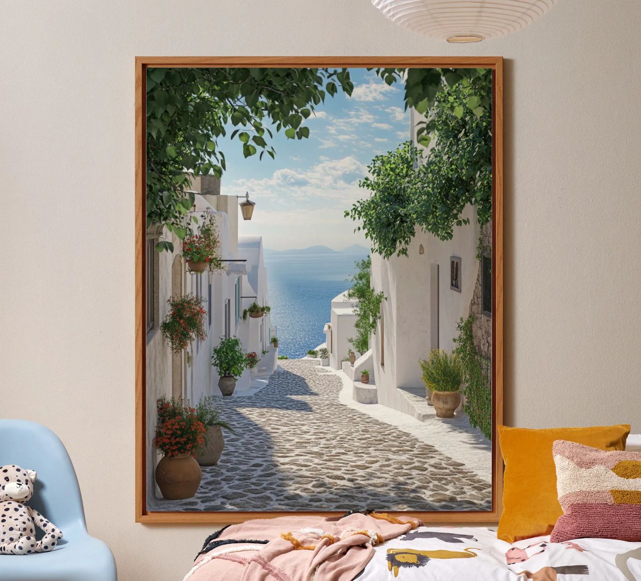 Santorini-Vibes Alu-Dibond von PhotoVibe Decor