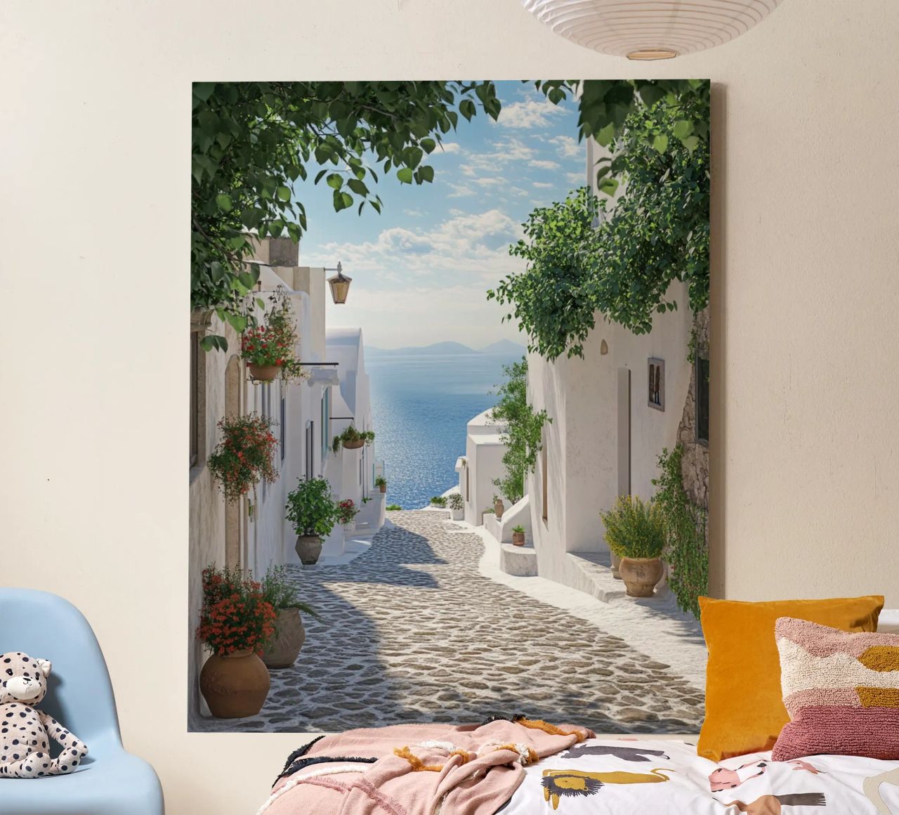 Santorini-Vibes Leinwand von PhotoVibe Decor