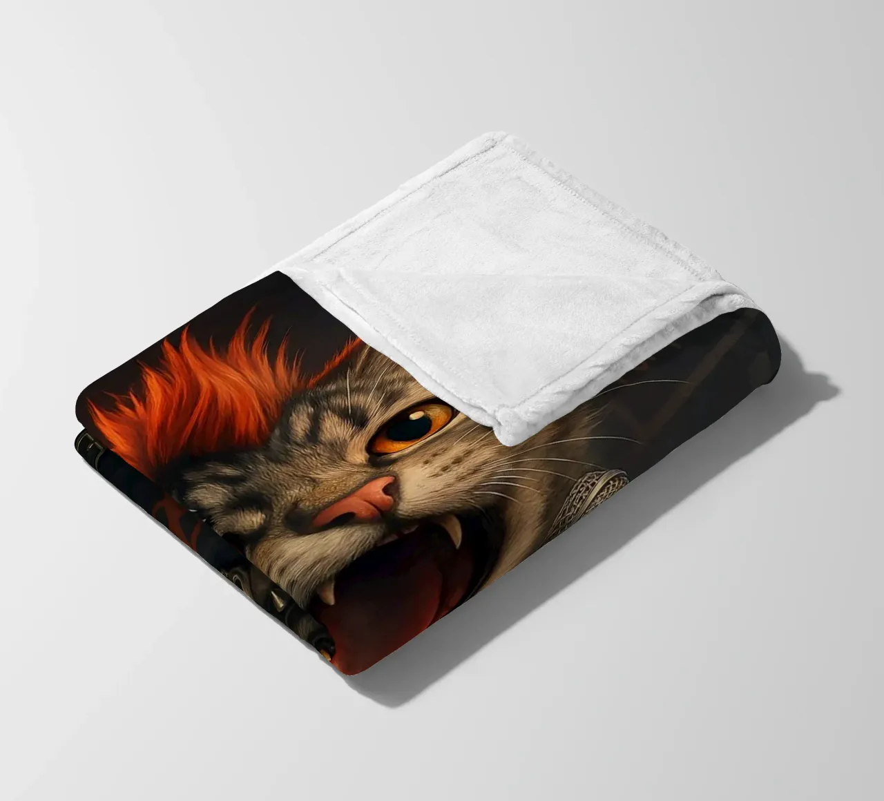 Cantante solista di Mohawk Punk Cat coperta in pile da flufftee