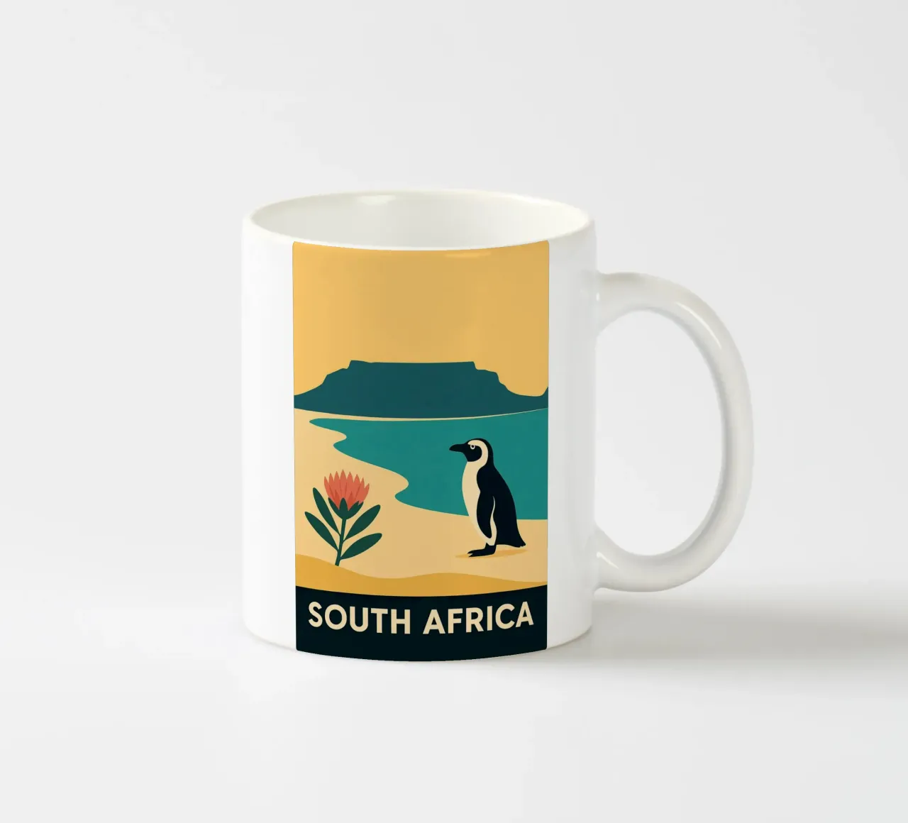 Zuid-Afrika Minimal - Zuid-Afrika tussen land en oceaan keramische mok van JETLAG | affiches voyage
