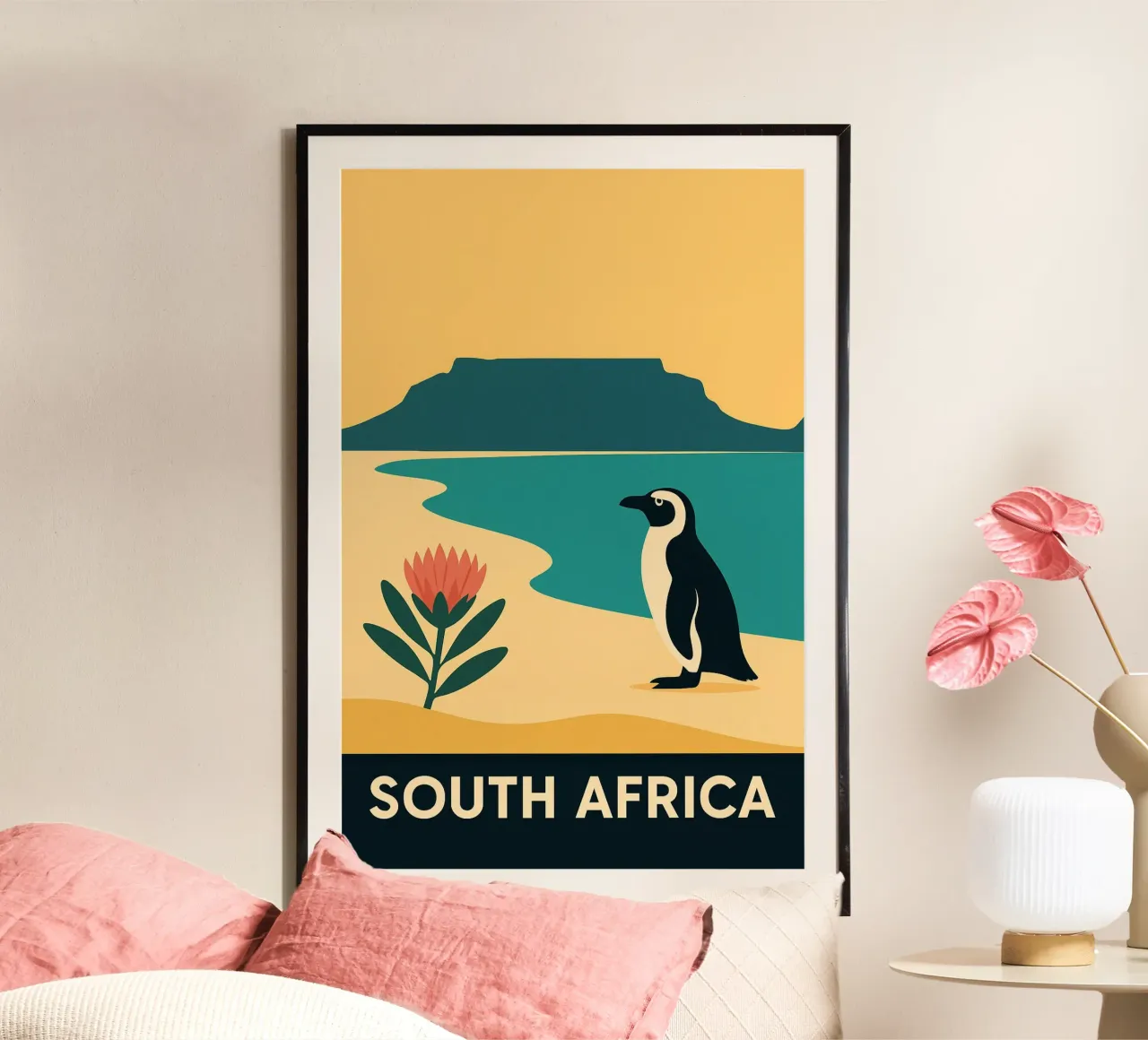Sudafrica minimo - Il Sudafrica tra terra e oceano poster da JETLAG | affiches voyage