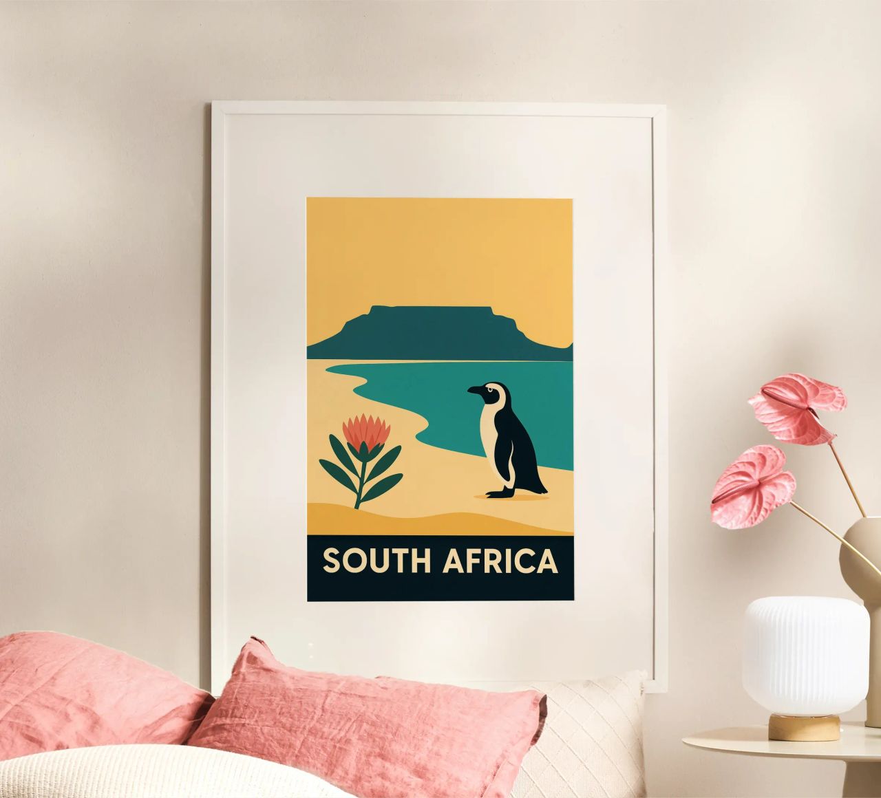 Zuid-Afrika Minimal - Zuid-Afrika tussen land en oceaan poster van JETLAG | affiches voyage