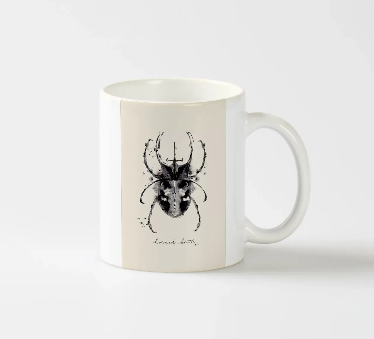 Ink Horned Beetle tazza in ceramica da Flora & Fauna