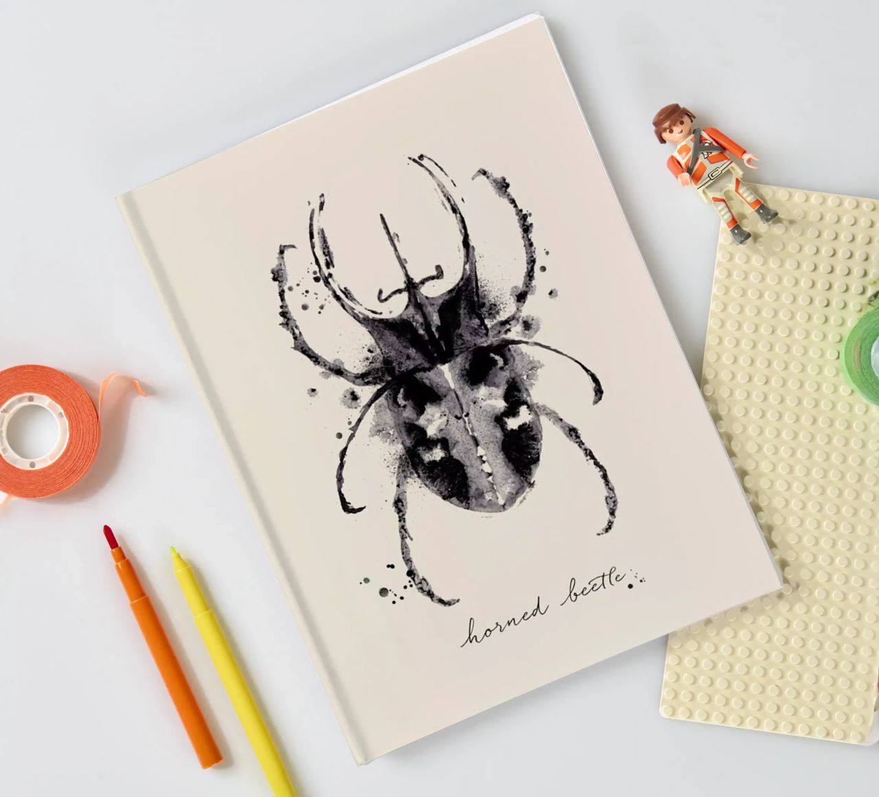 Ink Horned Beetle notebook by Flora & Fauna