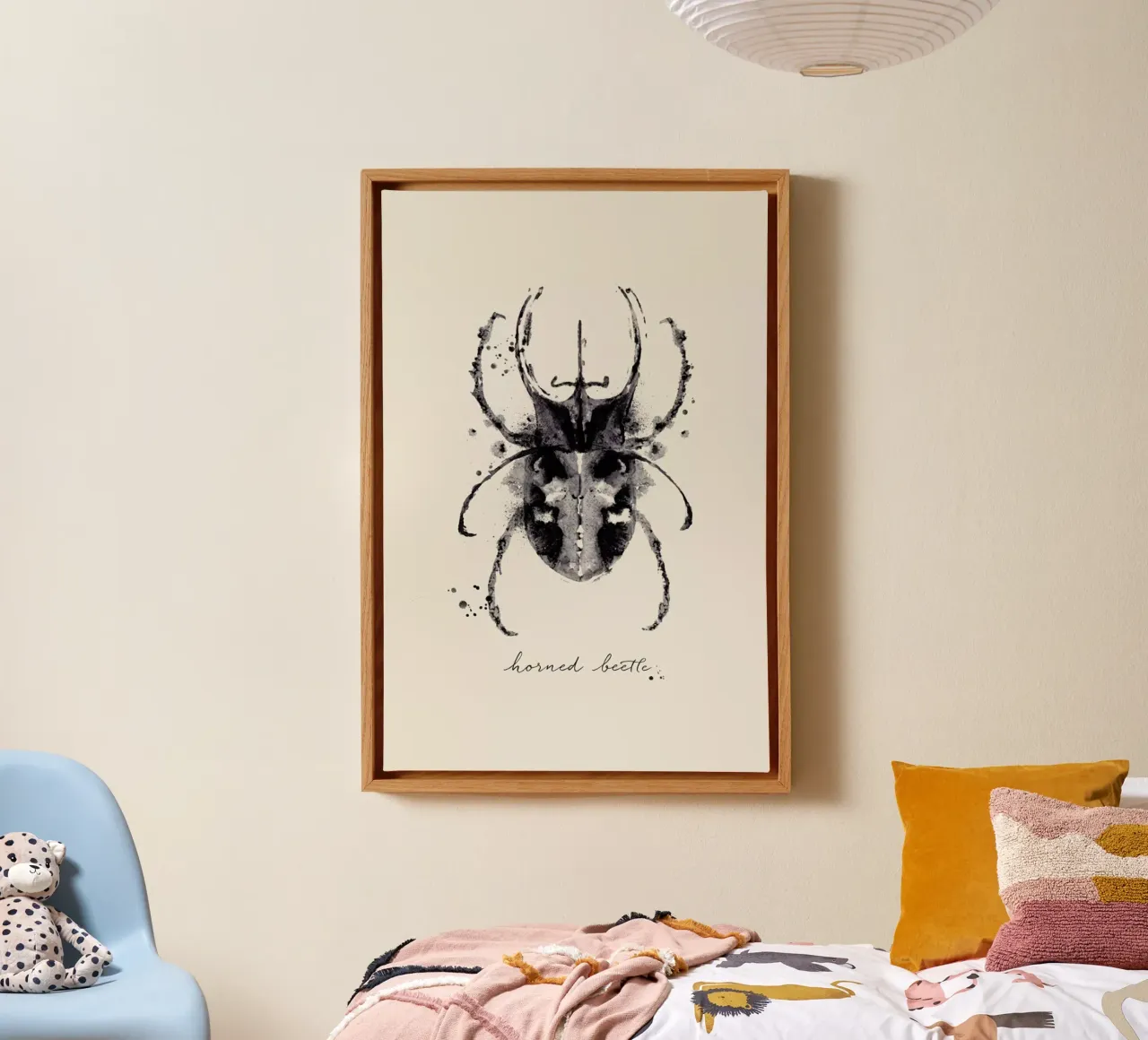 Ink Horned Beetle tela con Cornice a cassetta da Flora & Fauna