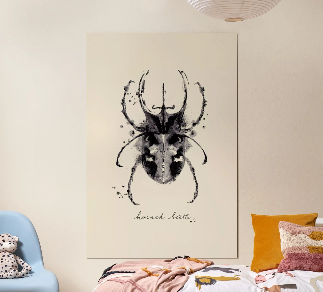 Ink Horned Beetle poster by Flora & Fauna