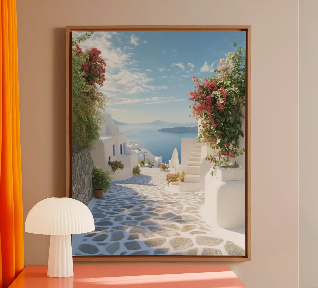 Santorini-Vibes Leinwand von PhotoVibe Decor