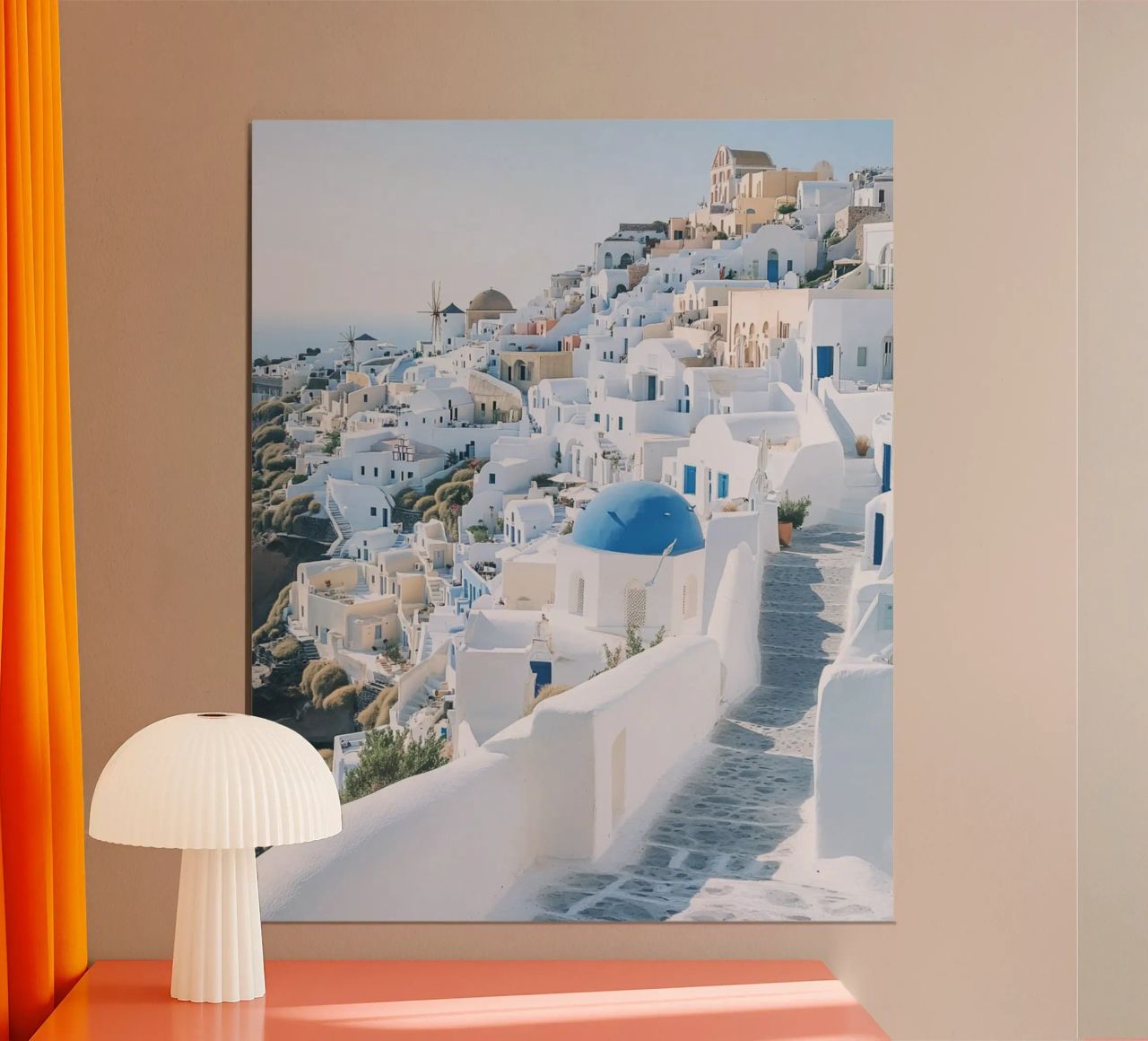 Santorini-Vibes Poster von PhotoVibe Decor