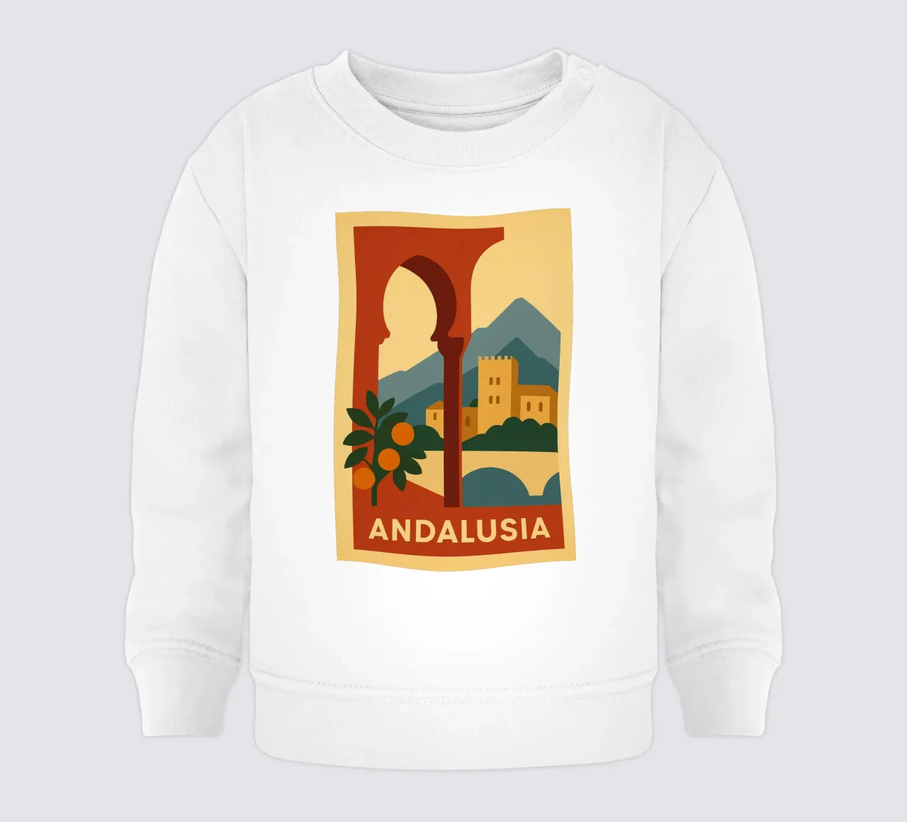 Sole e architettura in Andalusia felpa neonato da JETLAG | affiches voyage