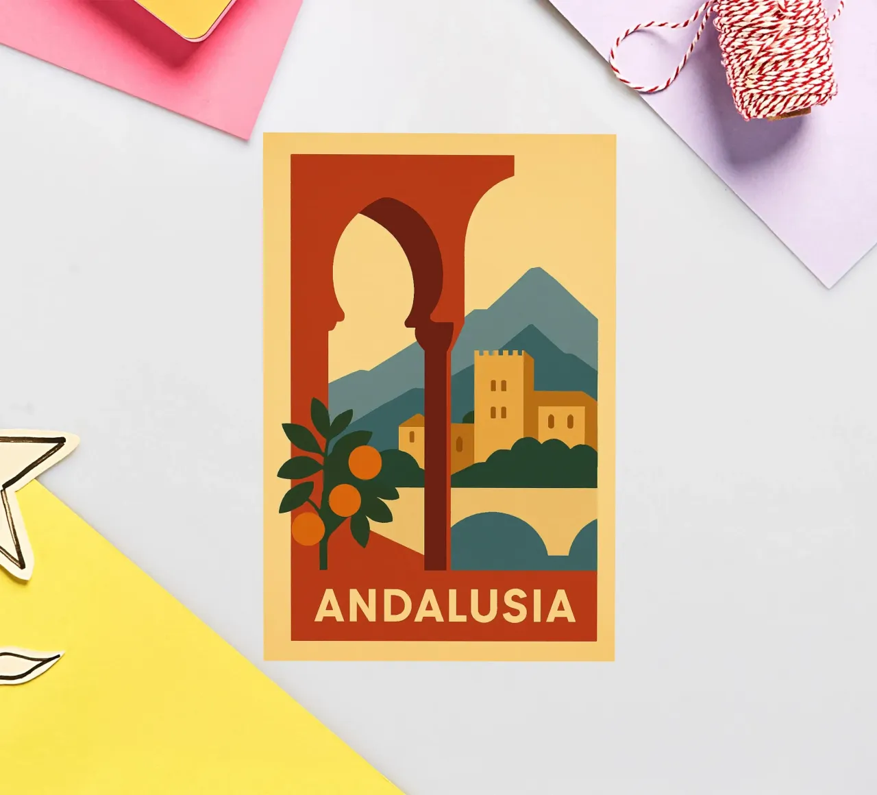 Andalusien Sonne & Architektur Sticker von JETLAG | affiches voyage