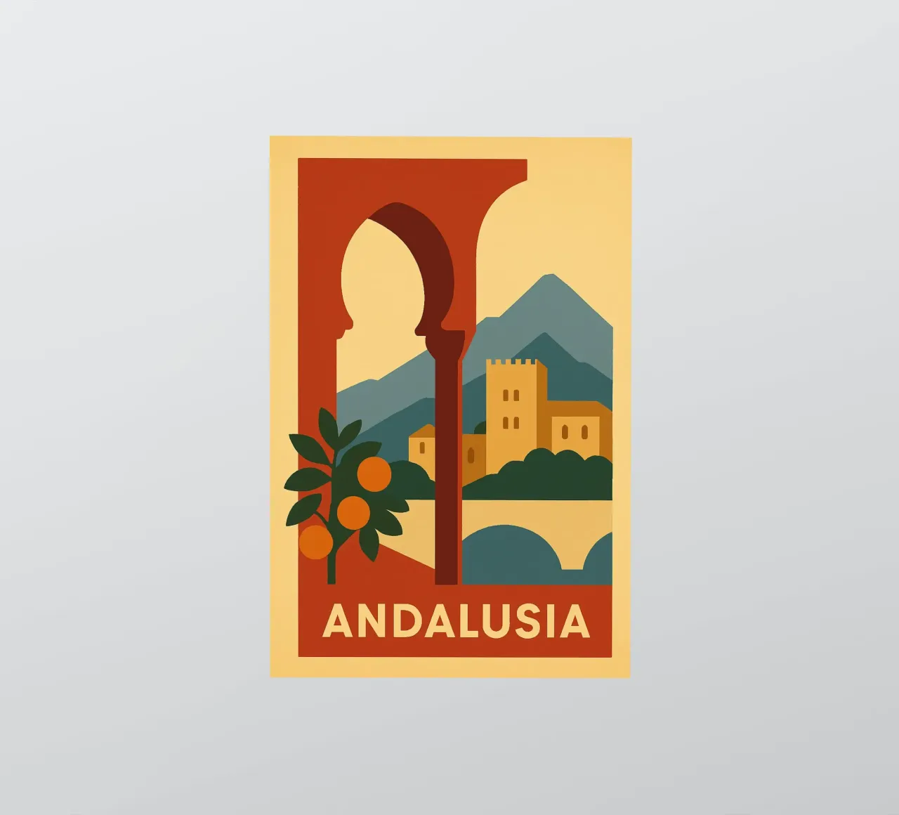 Andalusien Sonne & Architektur Sticker von JETLAG | affiches voyage