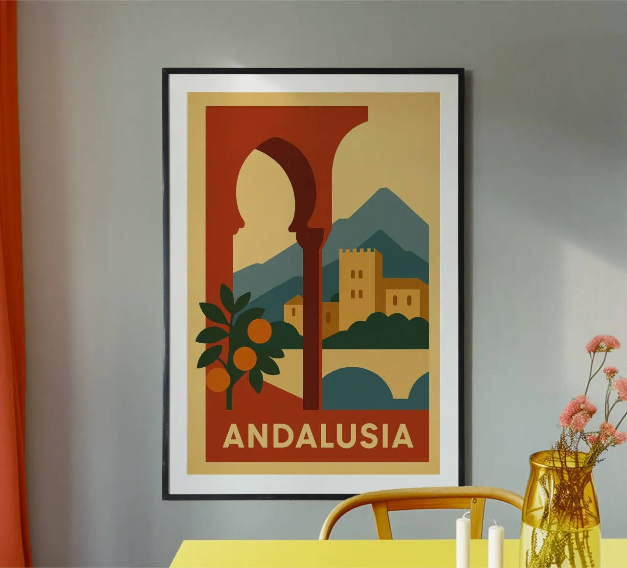 Sole e architettura in Andalusia poster con telaio in plastica da JETLAG | affiches voyage