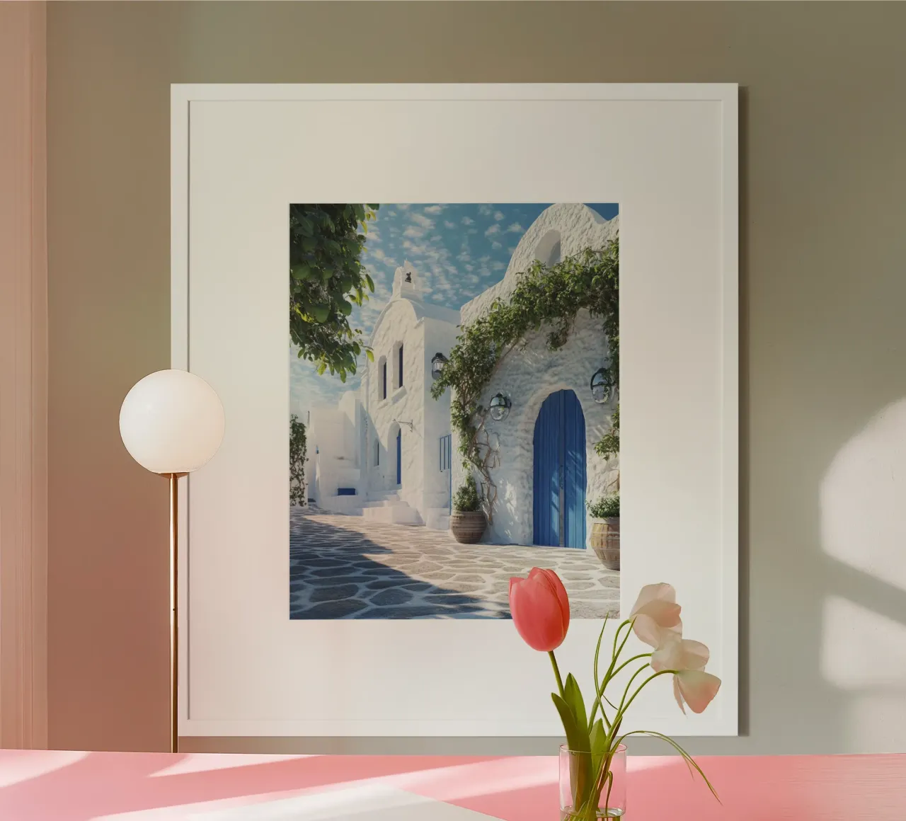 Les vibrations de Santorin poster de PhotoVibe Decor