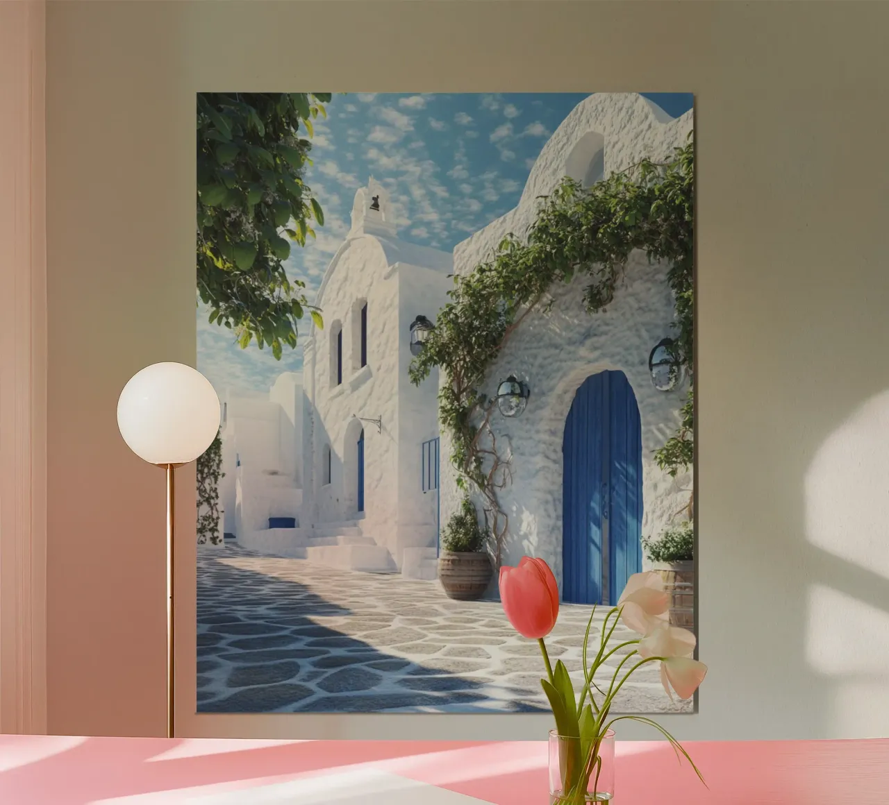 Les vibrations de Santorin poster de PhotoVibe Decor