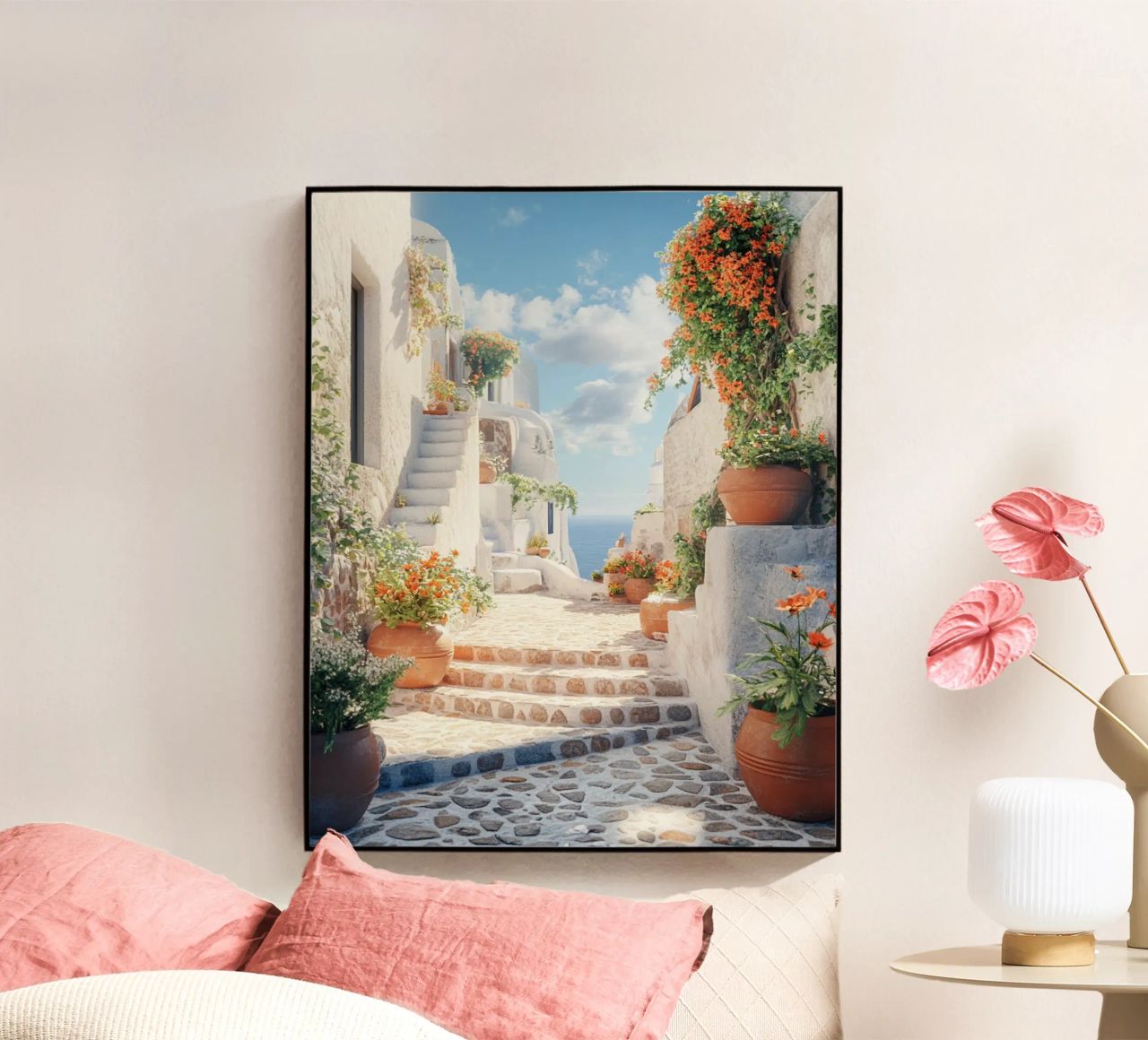 Santorini-Vibes Acryl-Glas von PhotoVibe Decor
