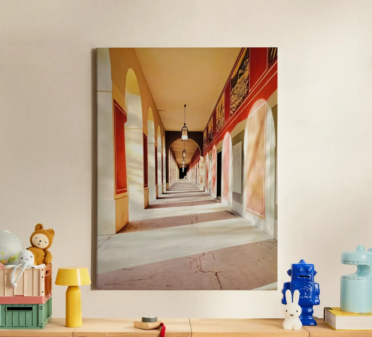 Sunlight in the hallway. canvas with Floater frame by KISSA STUDIO
