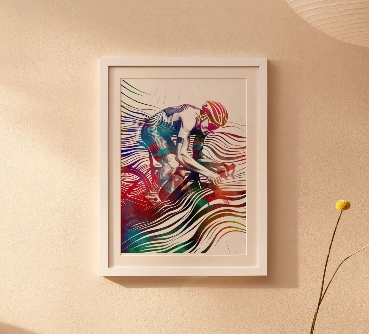 Cycling sport art white poster by SPORT