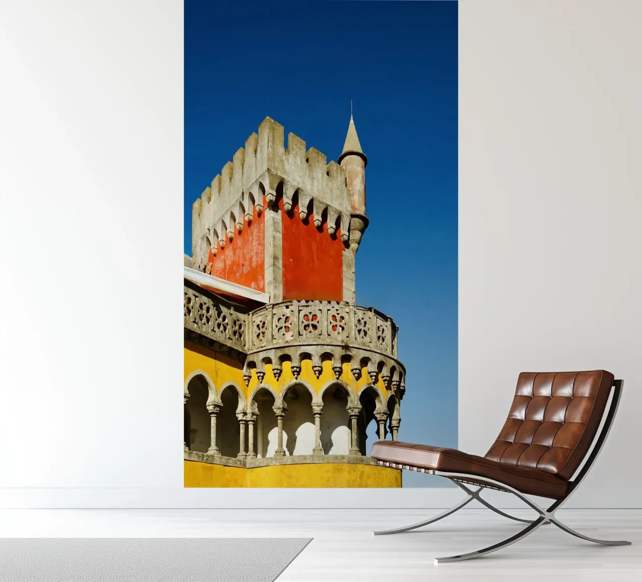 Retro Red and Yellow catsle photo wallpaper by KISSA STUDIO