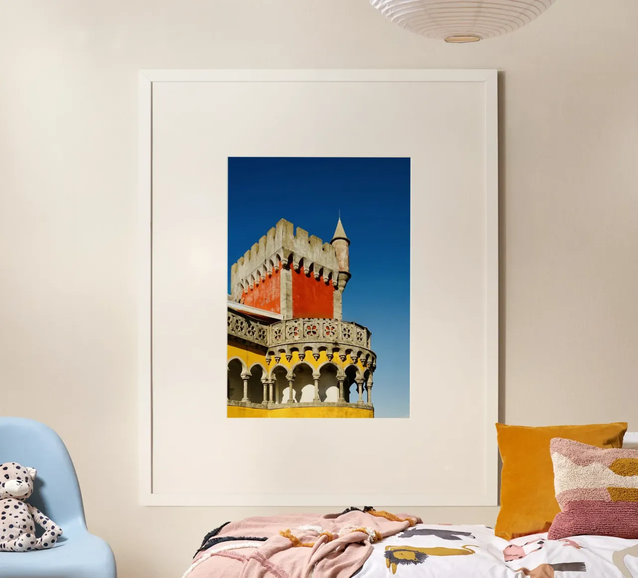 Retro Red and Yellow catsle poster da KISSA STUDIO