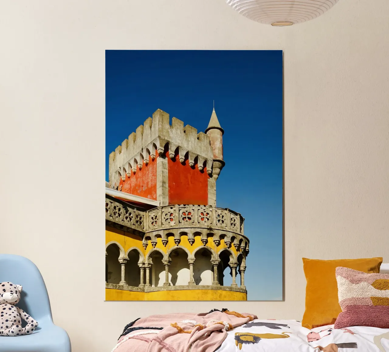 Retro Red and Yellow catsle poster da KISSA STUDIO