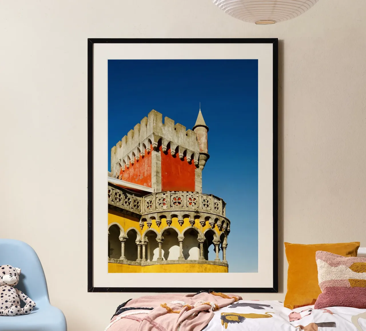 Retro Red and Yellow catsle poster da KISSA STUDIO