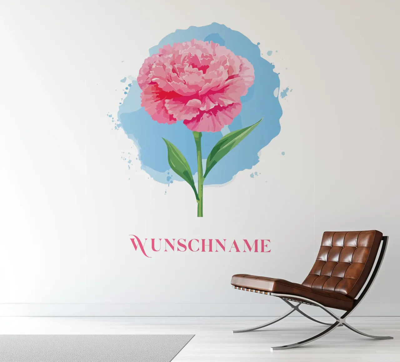 Garofano personalizzato con nome, fiore di nascita gennaio carta da parati fotografica da Geburtsblume