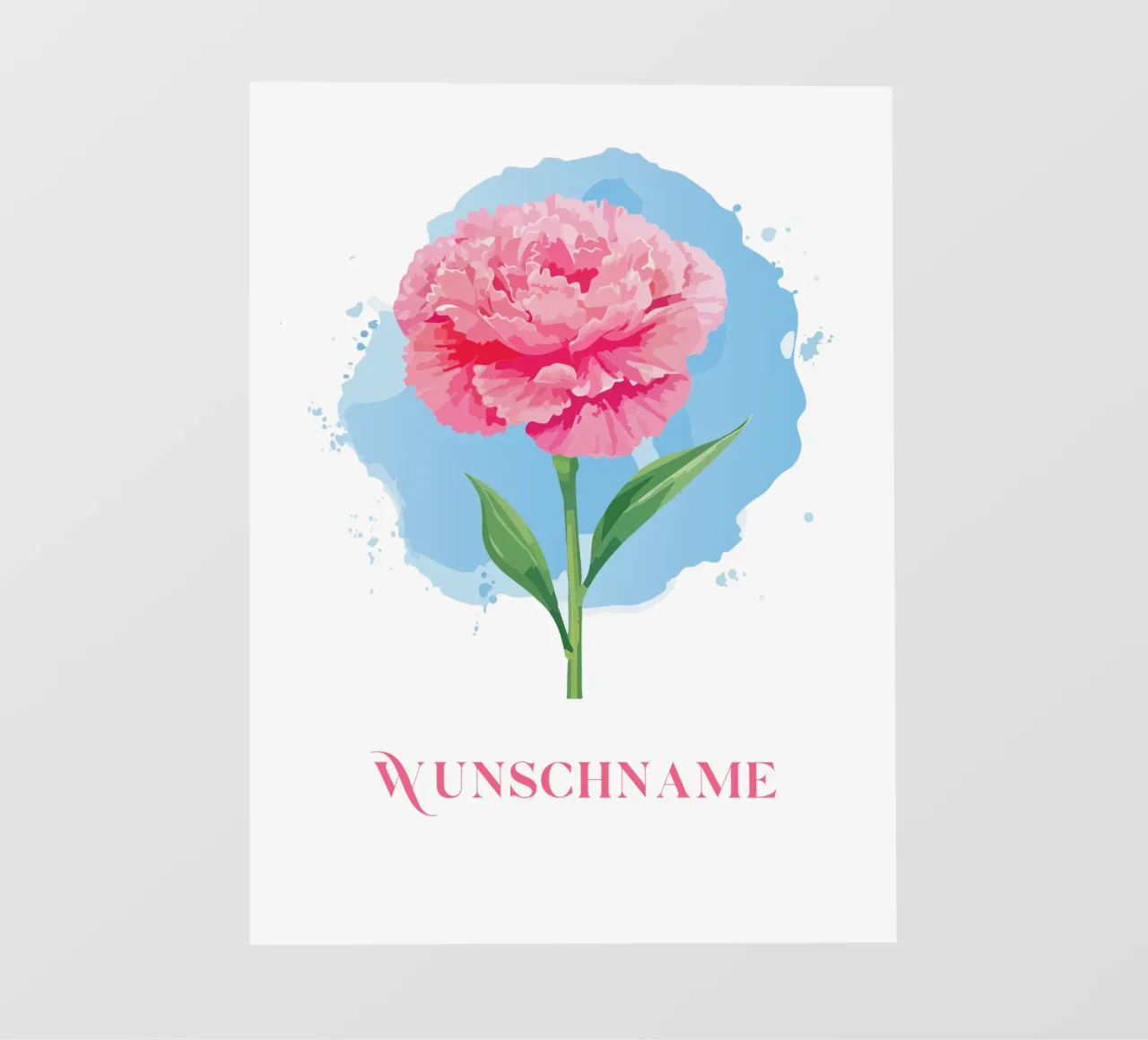 Garofano personalizzato con nome, fiore di nascita gennaio carta da parati fotografica da Geburtsblume
