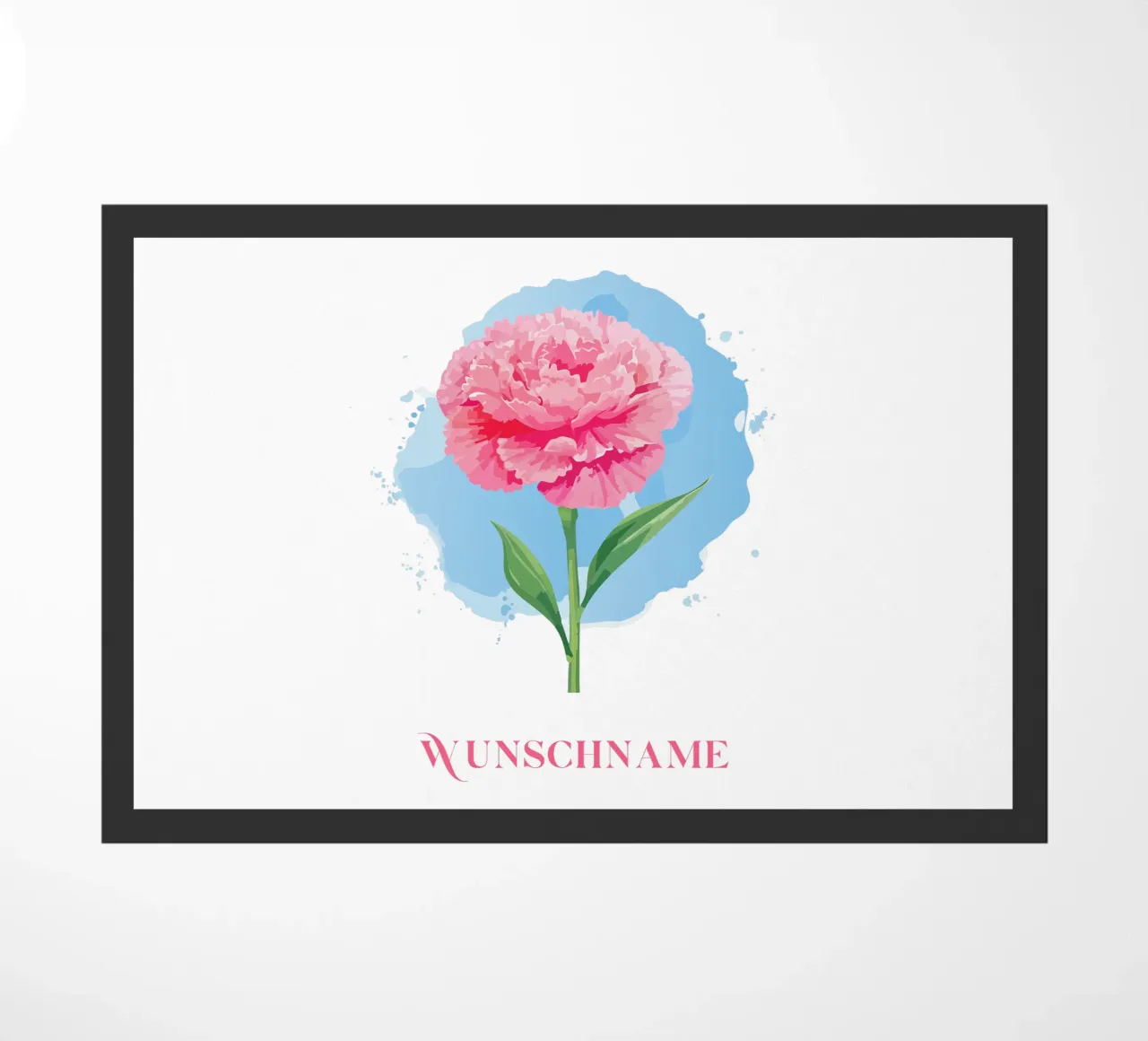 Garofano personalizzato con nome, fiore di nascita gennaio zerbino da Geburtsblume