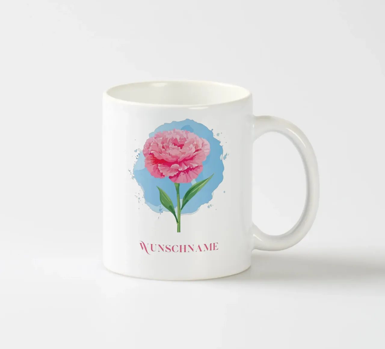 Garofano personalizzato con nome, fiore di nascita gennaio tazza in ceramica da Geburtsblume