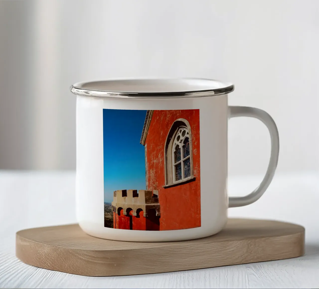 Castello rosso retrò tazza in smalto da KISSA STUDIO