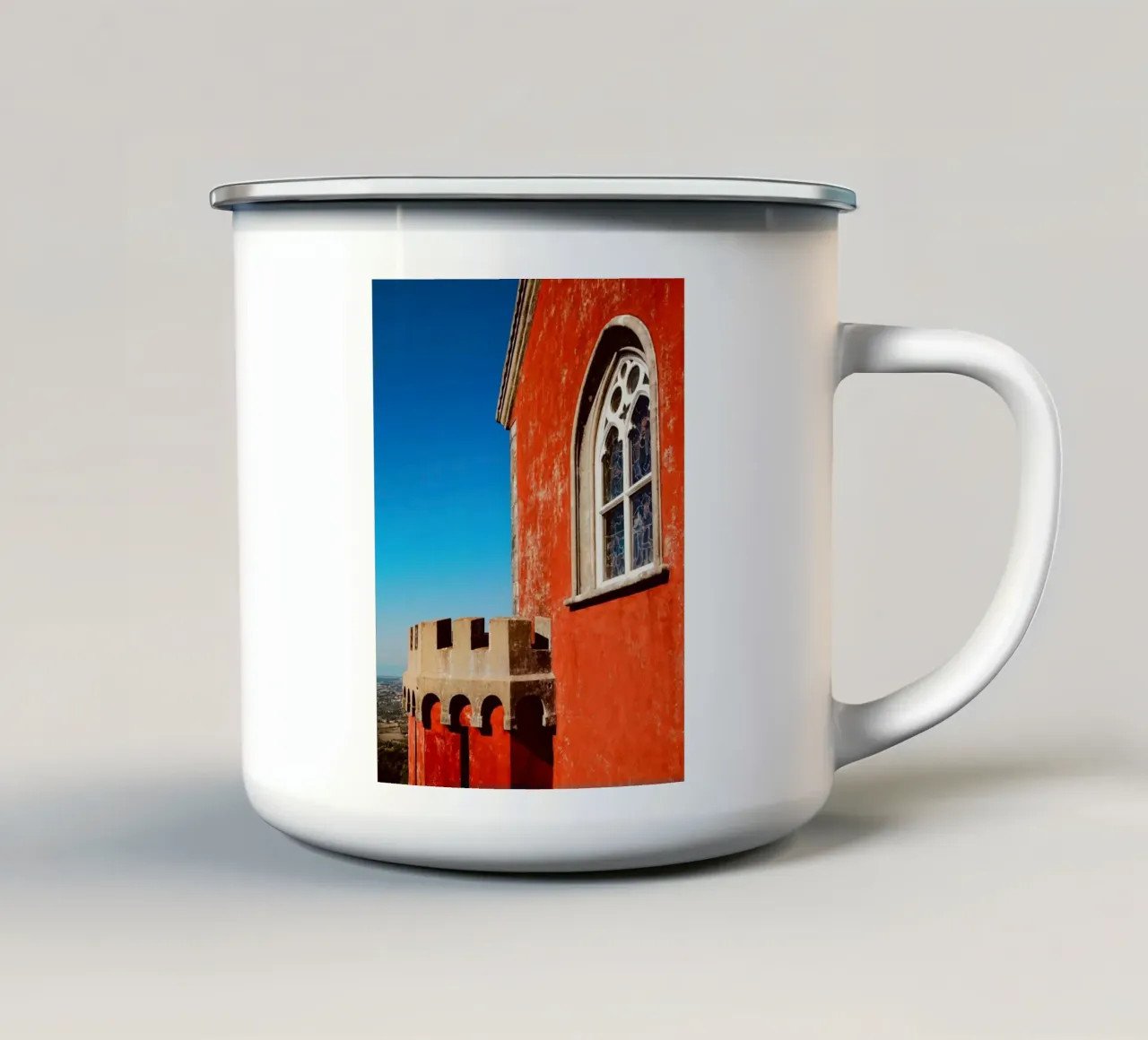 Castello rosso retrò tazza in smalto da KISSA STUDIO