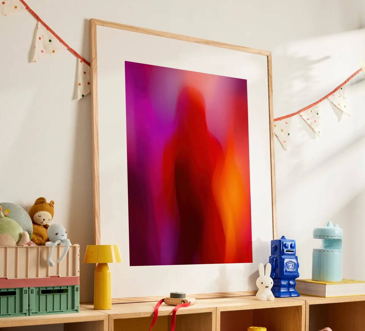 Un incontro fugace in arancione, rosso e rosa poster da Autofocus