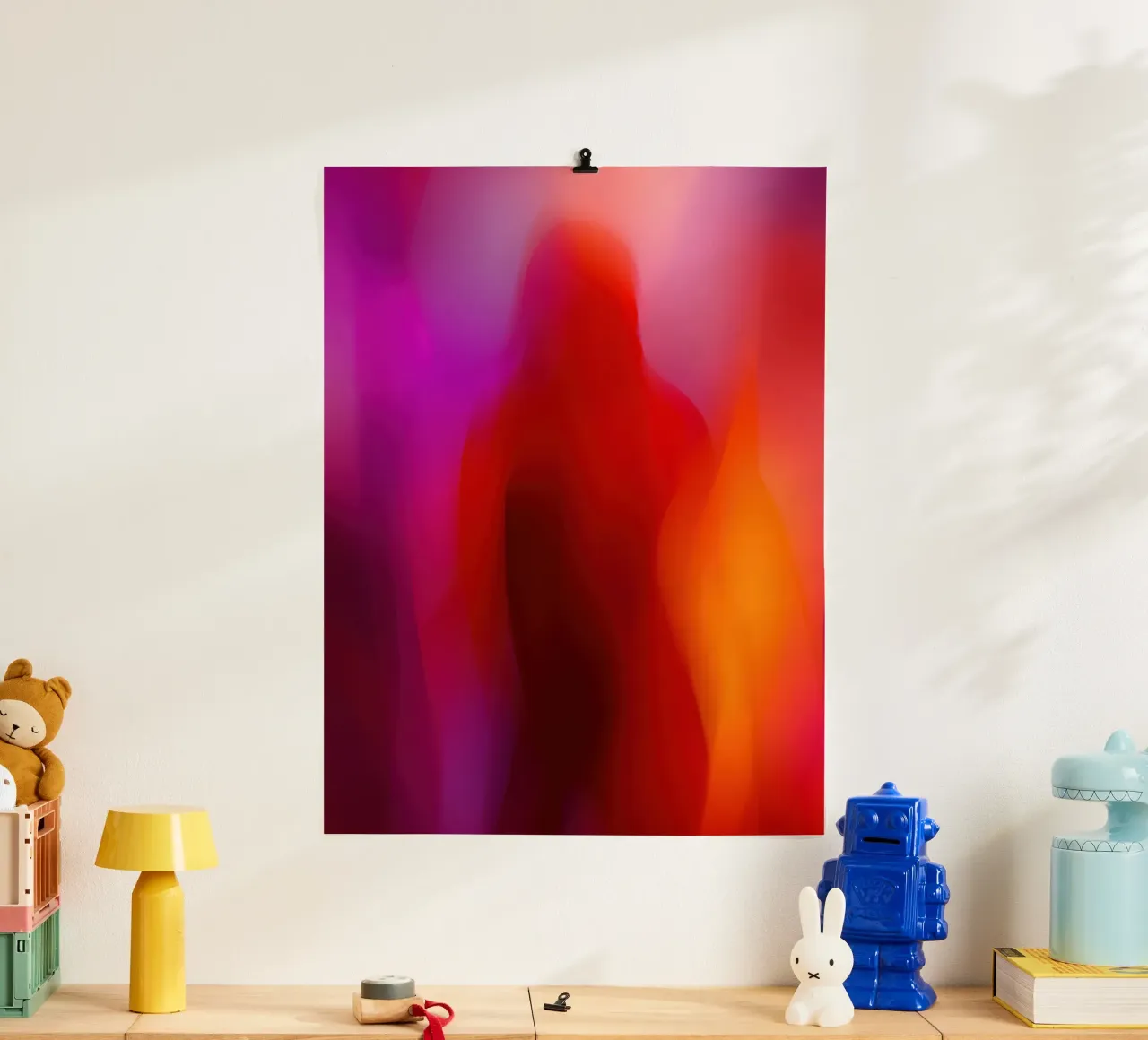 Un incontro fugace in arancione, rosso e rosa poster da Autofocus