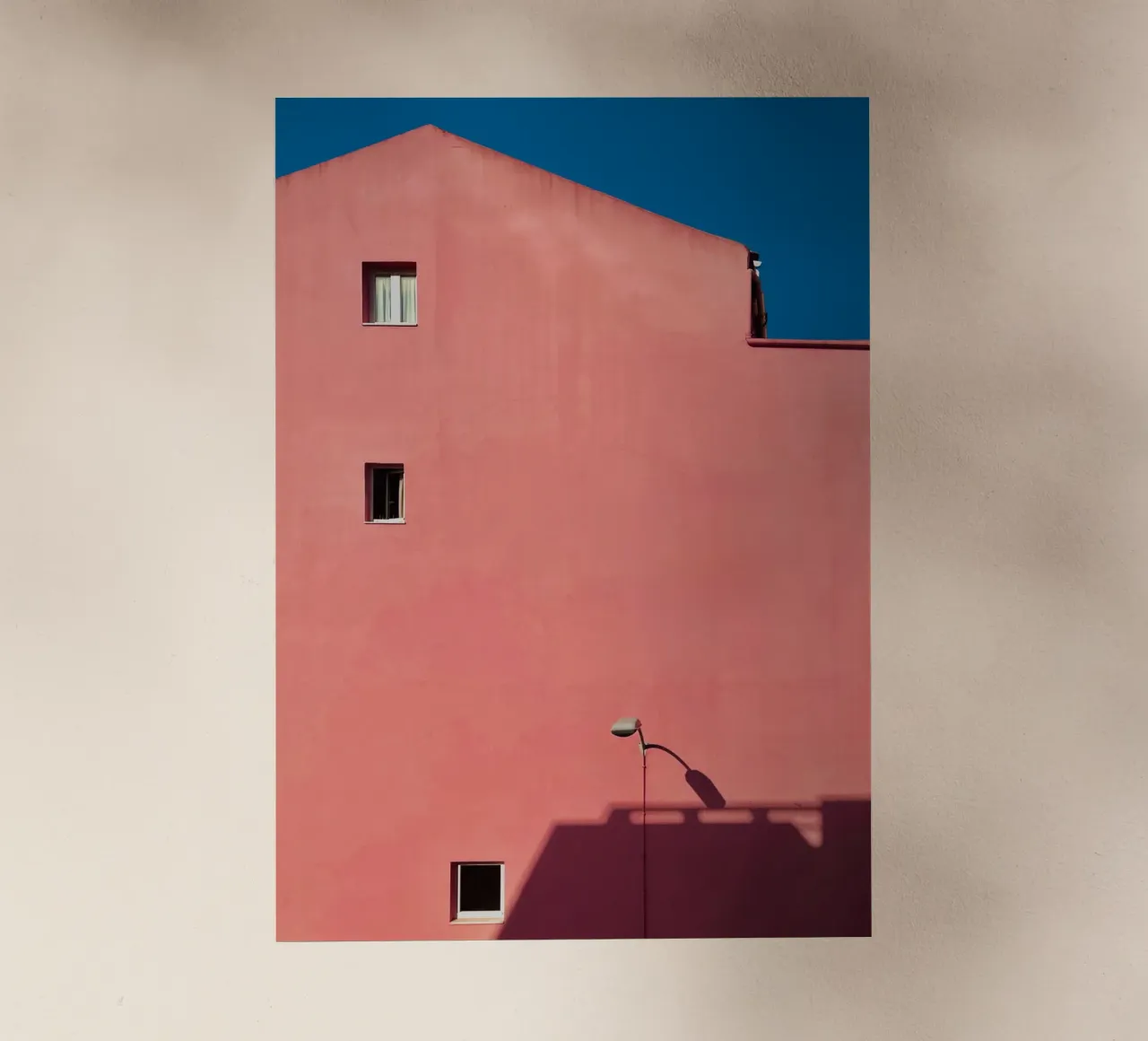 Pink Building - minimal architecture backlit film by KISSA STUDIO
