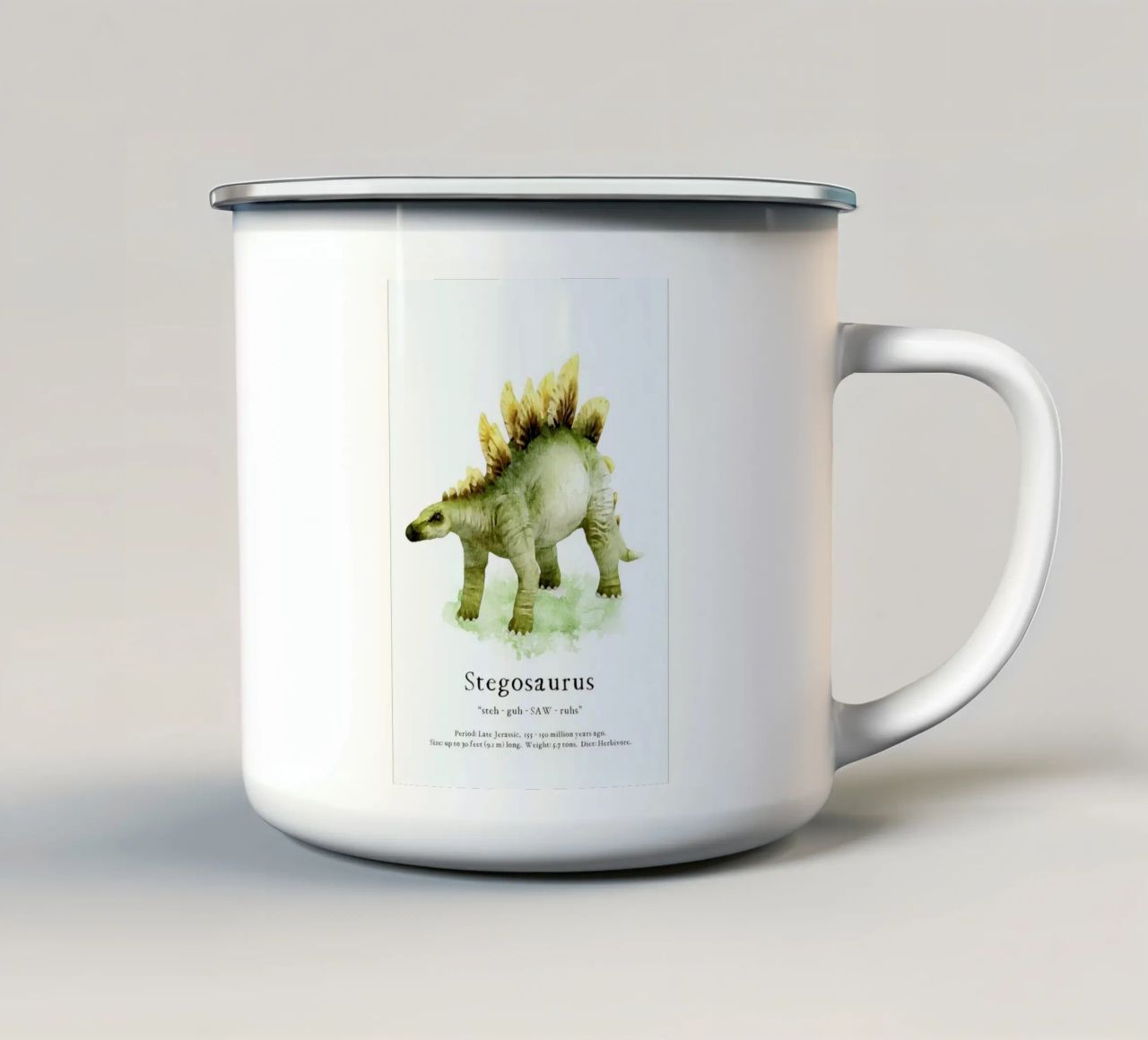 Stegosaurus tazza in smalto da Lila x Lola