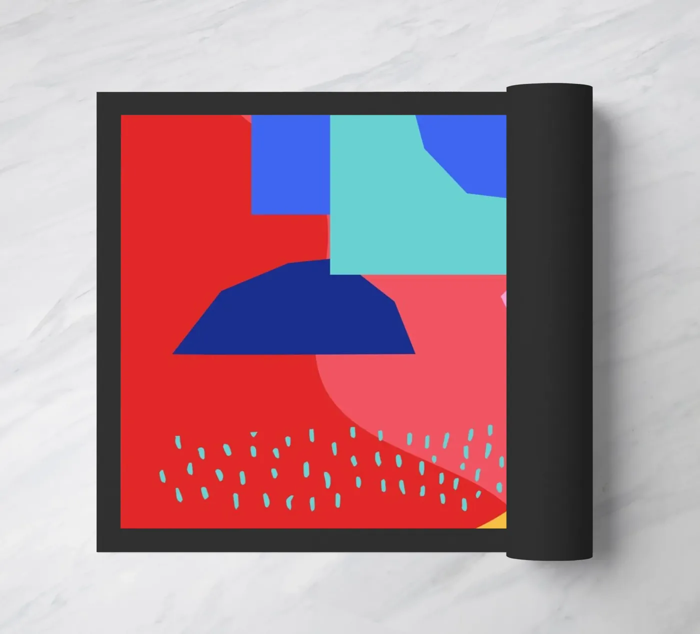 Forme astratte rosse e blu zerbino da Kim Hubball Studio