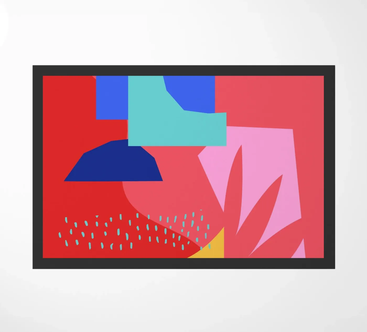 Forme astratte rosse e blu zerbino da Kim Hubball Studio