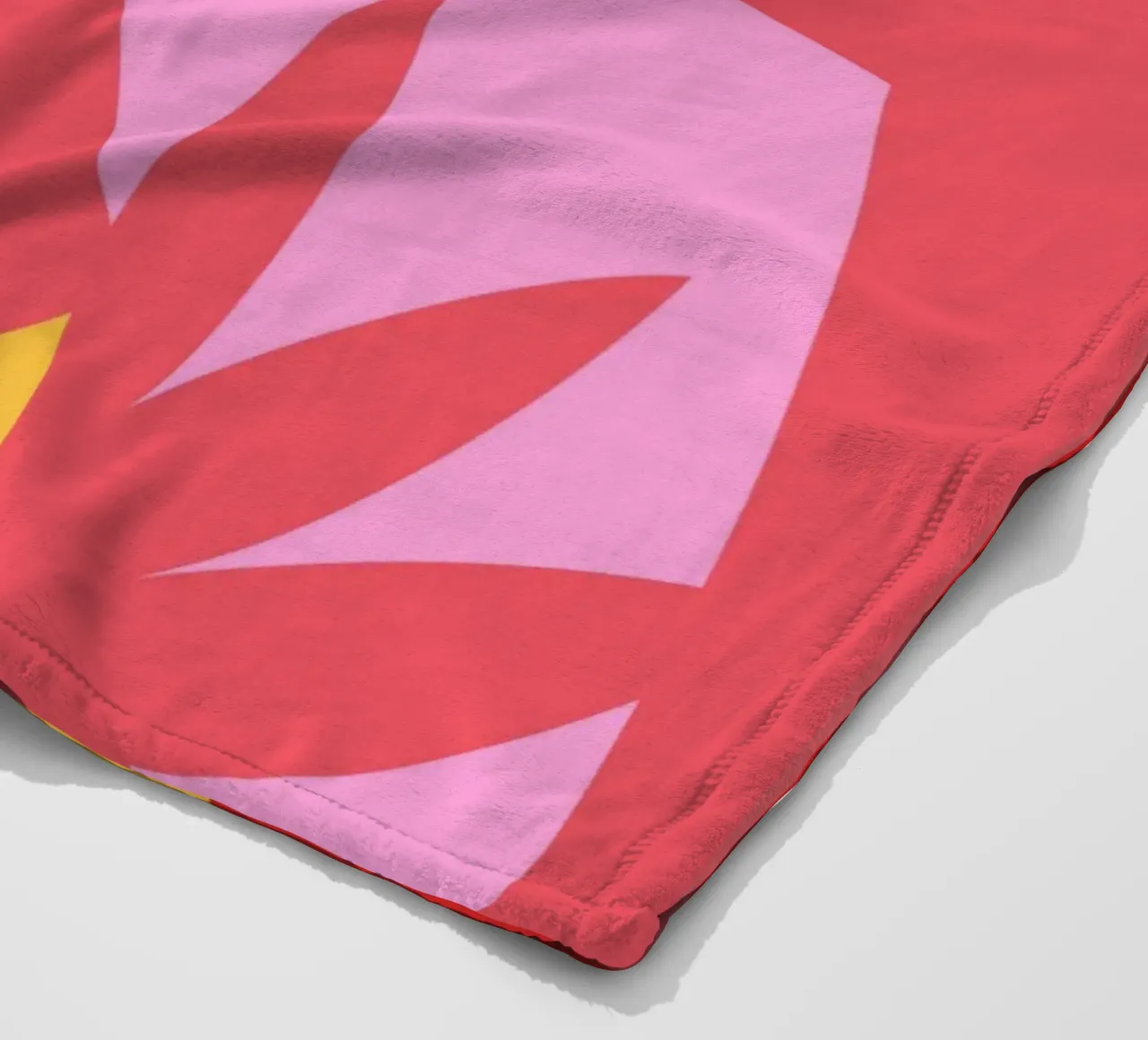 Red and Blue Abstract Shapes fleece blanket by Kim Hubball Studio
