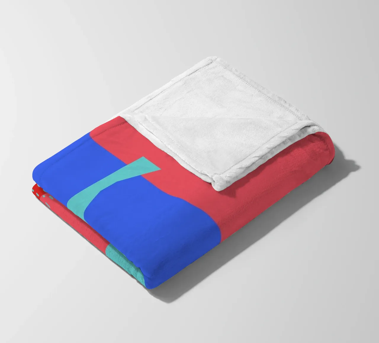 Red and Blue Abstract Shapes fleece blanket by Kim Hubball Studio