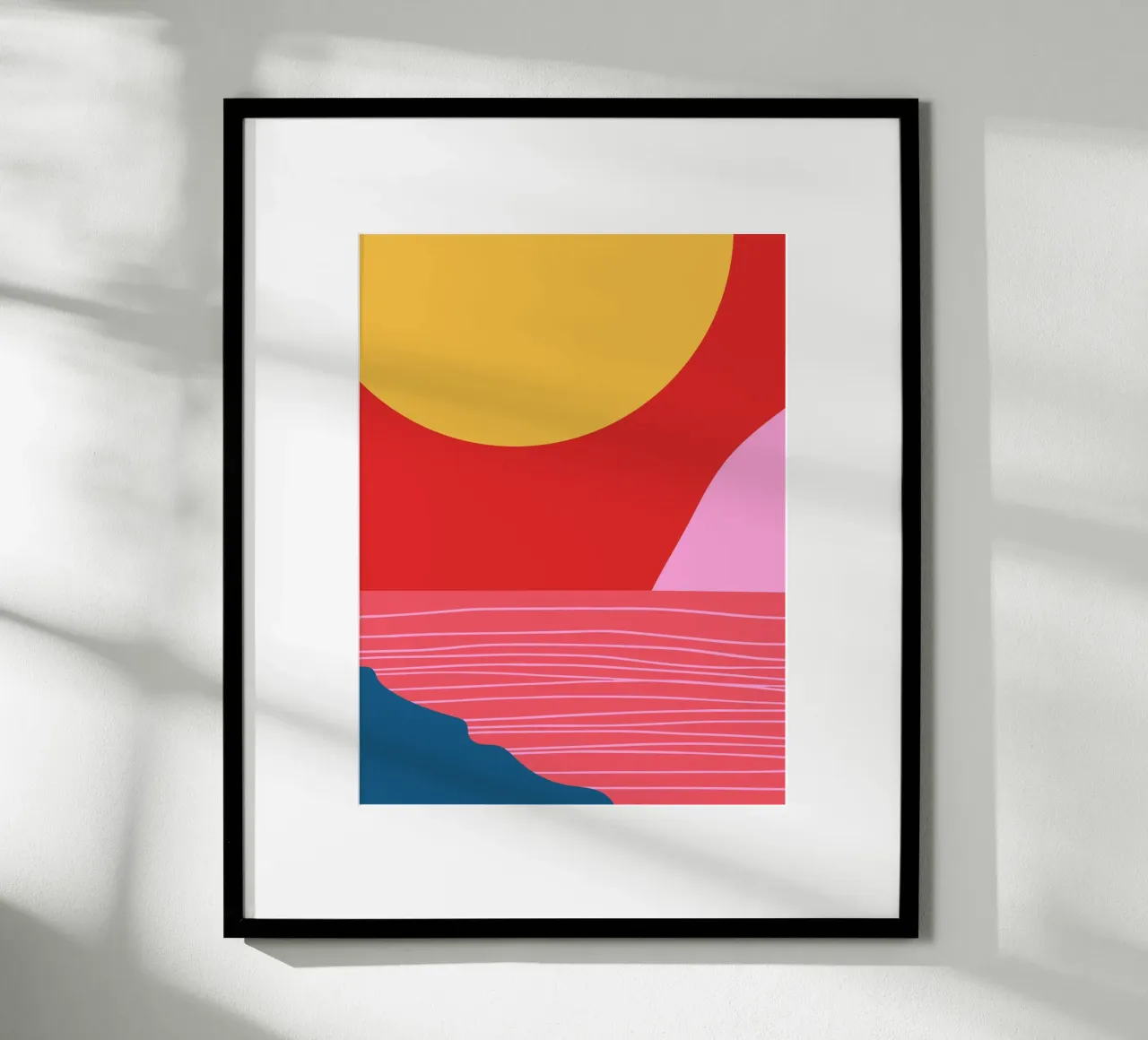Cieli rossi poster con telaio in alluminio da Kim Hubball Studio