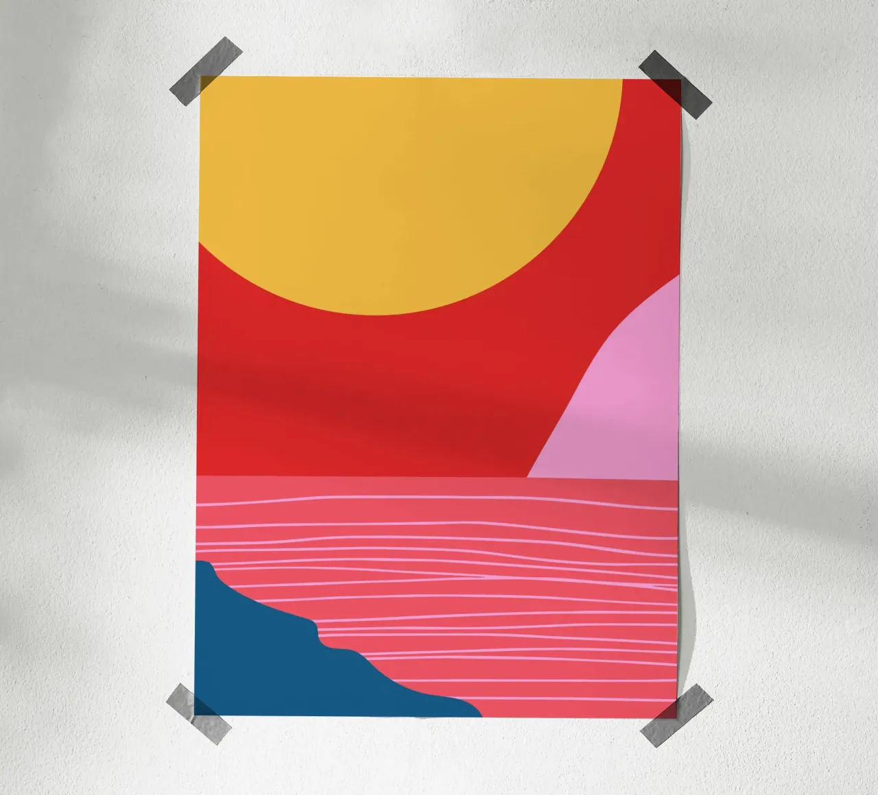 Cieli rossi poster con telaio in alluminio da Kim Hubball Studio