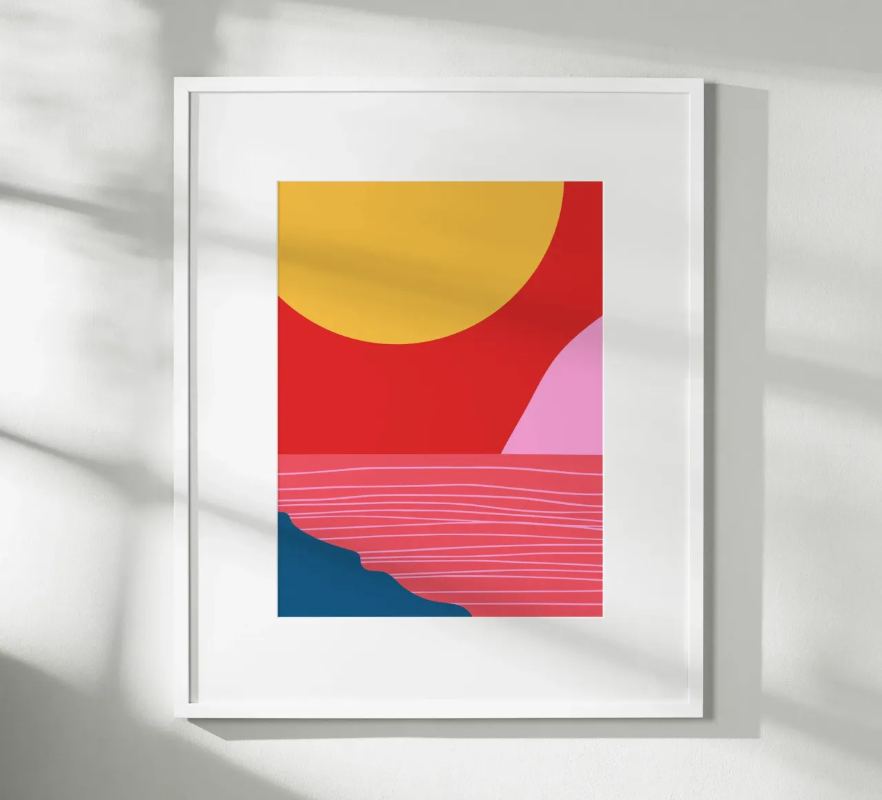 Cieli rossi poster con telaio in alluminio da Kim Hubball Studio