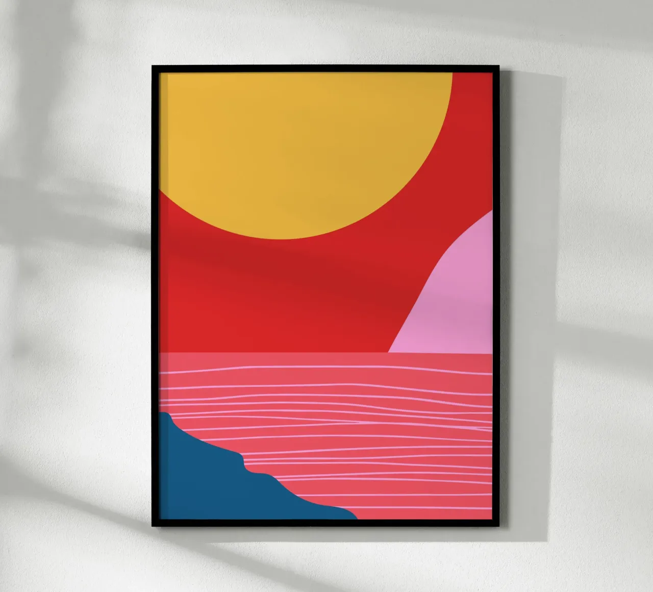 Cieli rossi poster con telaio in alluminio da Kim Hubball Studio