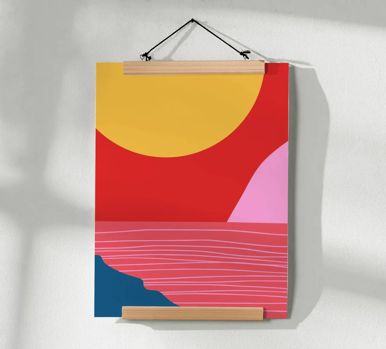 Cieli rossi poster con telaio in alluminio da Kim Hubball Studio