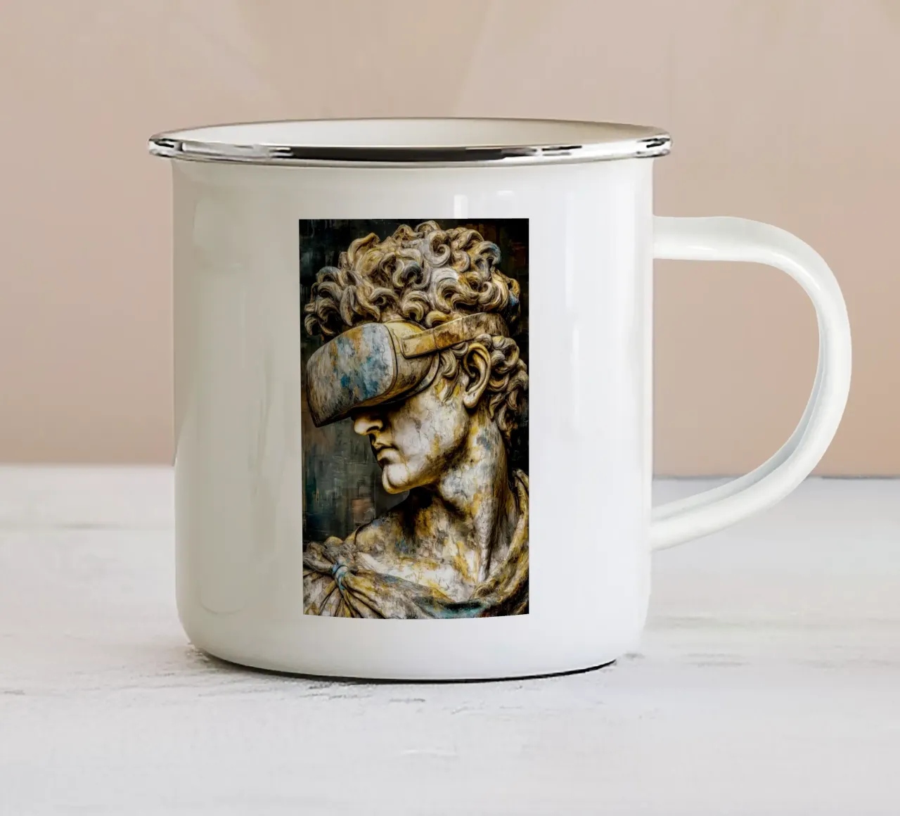 Classicismo Visione David Reloaded tazza in smalto da Justyna Jaszke JBJart