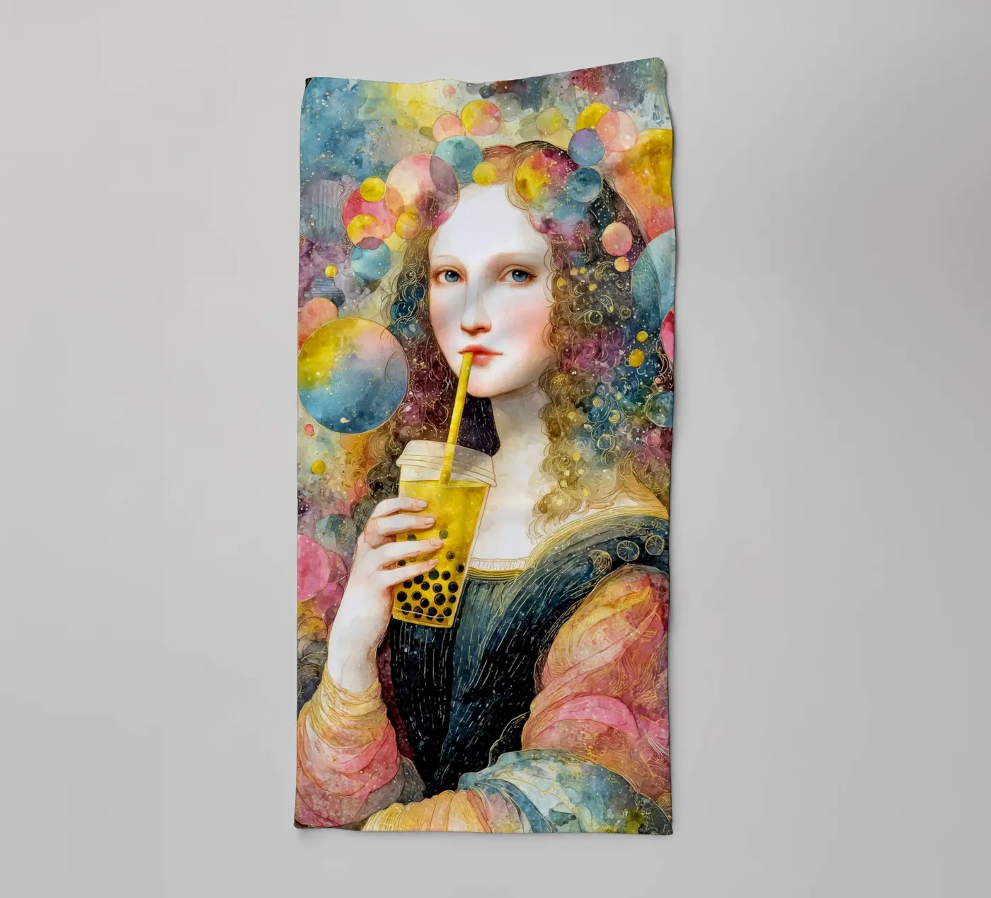 Bubble tea towel by Justyna Jaszke JBJart